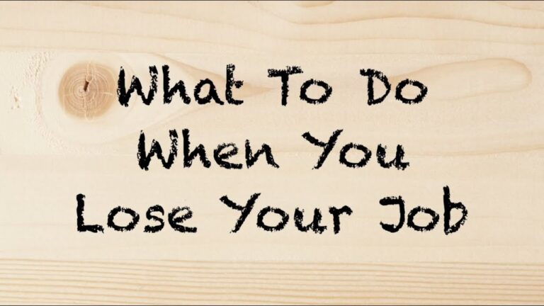 What to Do When You Lose Your Job